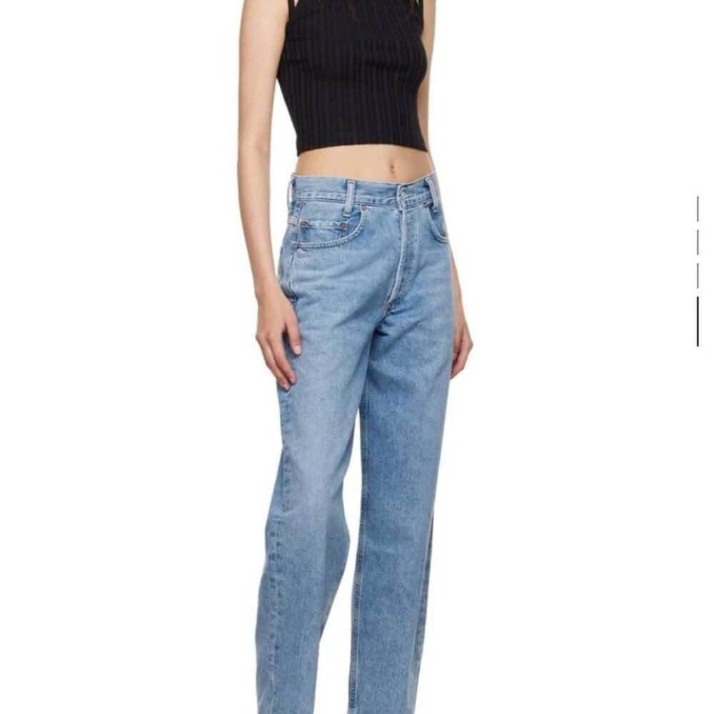 Agolde Women's Blue and Green Jeans - Picture 2 of 5